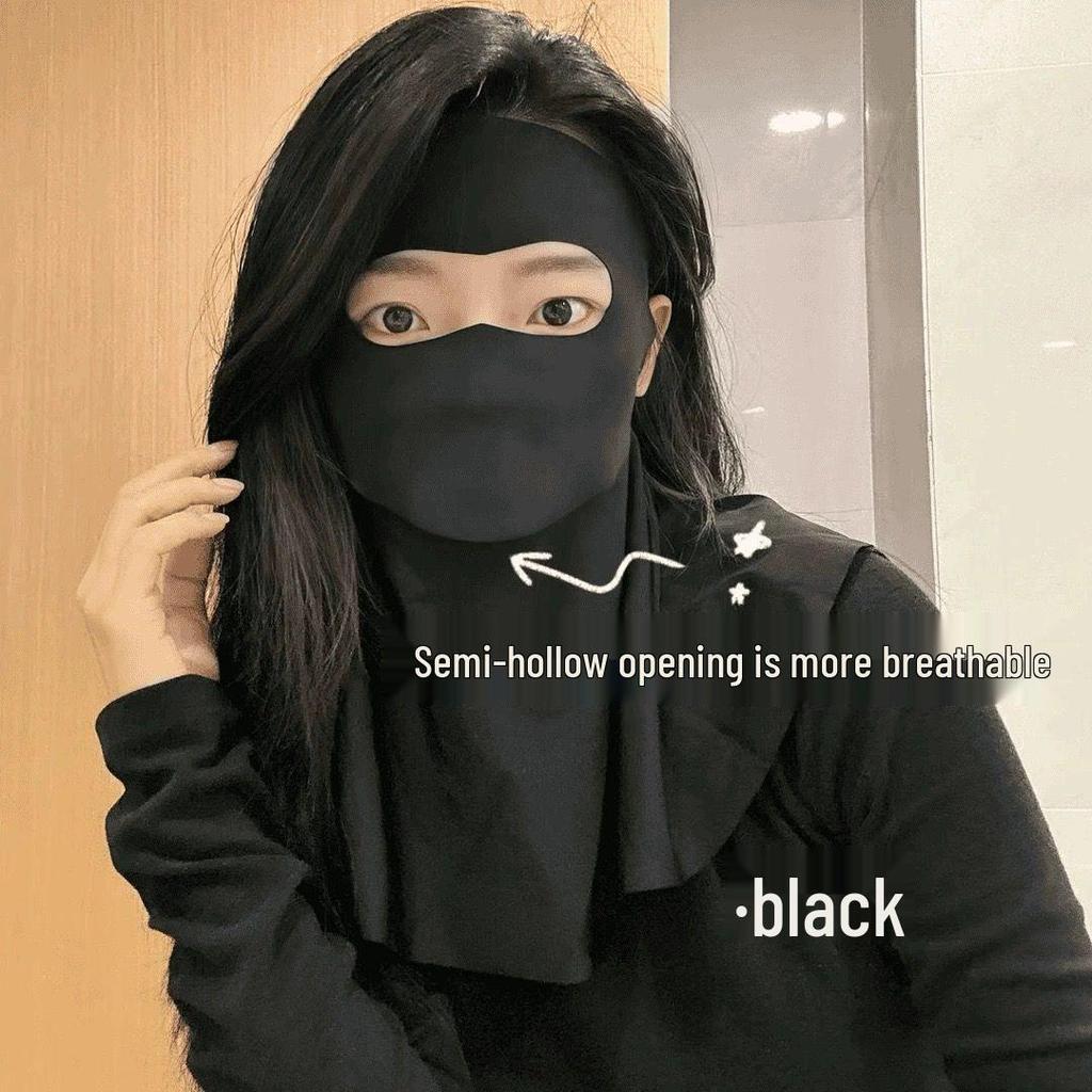 Women’s Anti-UV Breathable Ice Silk Face Mask - Sunshade and Eye Corner Protector 3D Hat