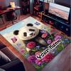 1PC Custom Name Panda Garden Theme Floor Mat Ideal for Living Room, Game Rooms, Office, Bedroom,Floor Mat Playful Design