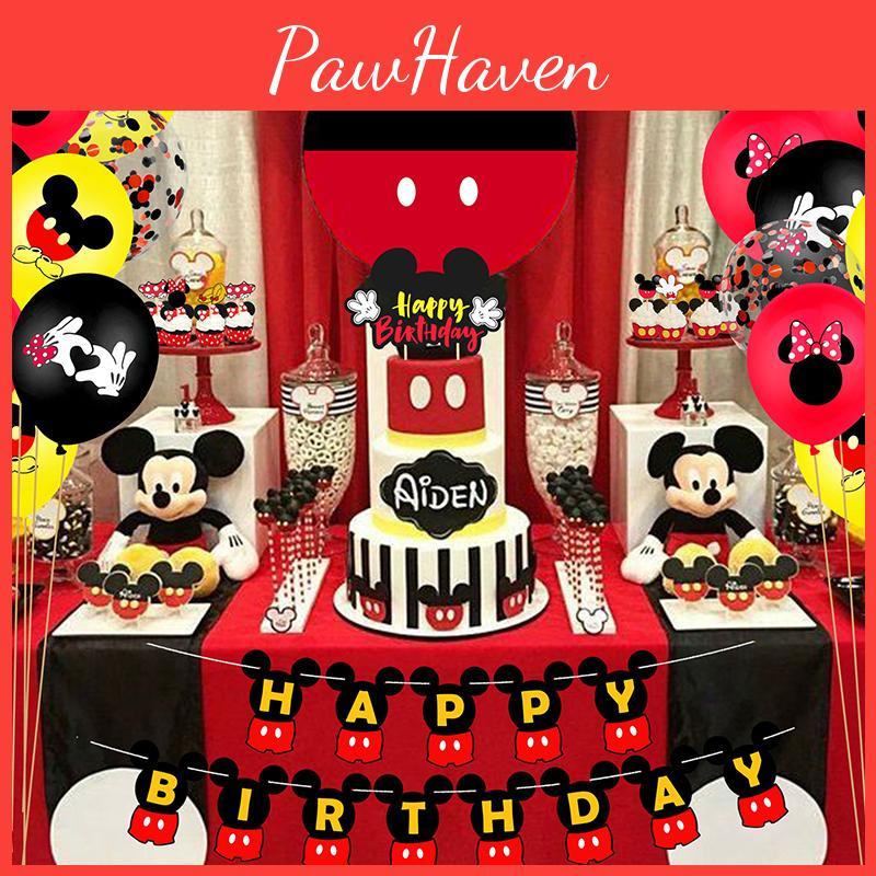 Minne Mouse Kids Birthday Party Supplies Decor Balloon Tableware Banner