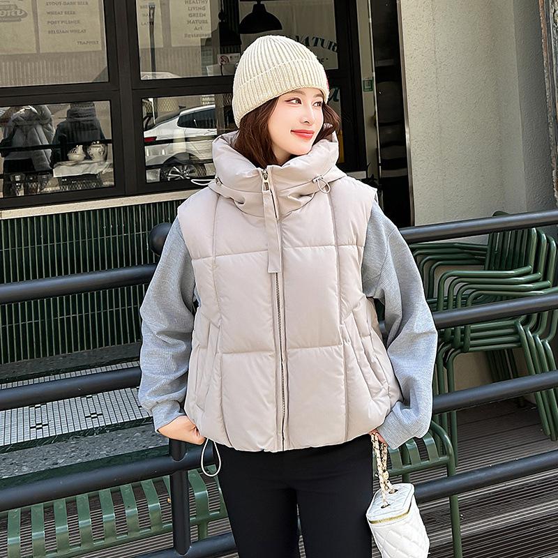 Winter Down Vest Hooded Casual Jacket Women