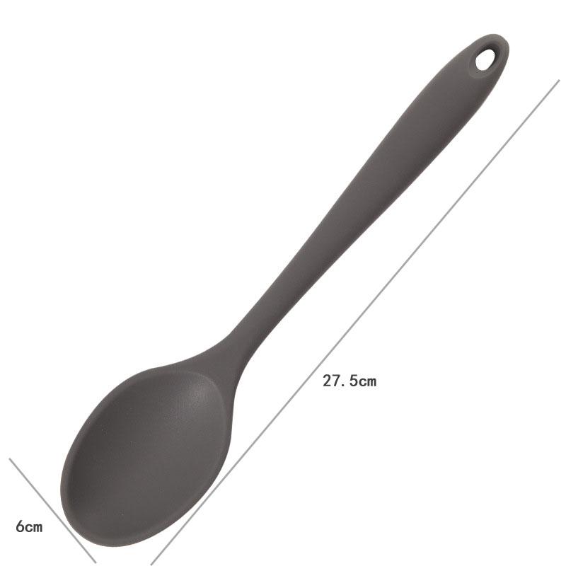 JCD 1pc Soft Silicone Food Grade Long Handled Heat-Resistant Soup Spoon For Stirring Eating Cooking Tableware Accessories