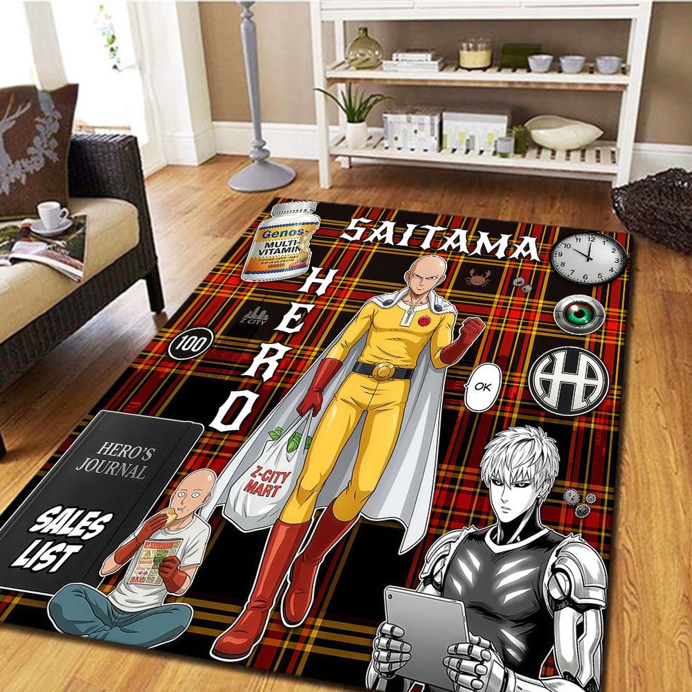 One-Punch Man Man Patterned Carpet for Play Floor Carpet Cool Movie Carpet Living Room Holiday Present Birthday Present HE105