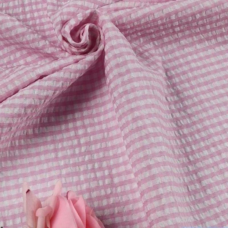 Sommer Plaid Dünne Kleidung Stoff Atmungsaktiv Komfortable Shirts Kleid Material Patchwork DIY Handgemachte Bekleidung Nähen Stoffe Ins