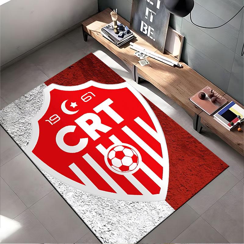 Red Shield CRT Soccer Emblem Suitable As a Non-slip Mat for the Living Room or Bedroom Sofa