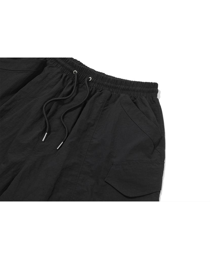 Compagno Bermuda Cargo Nylon Pants Black