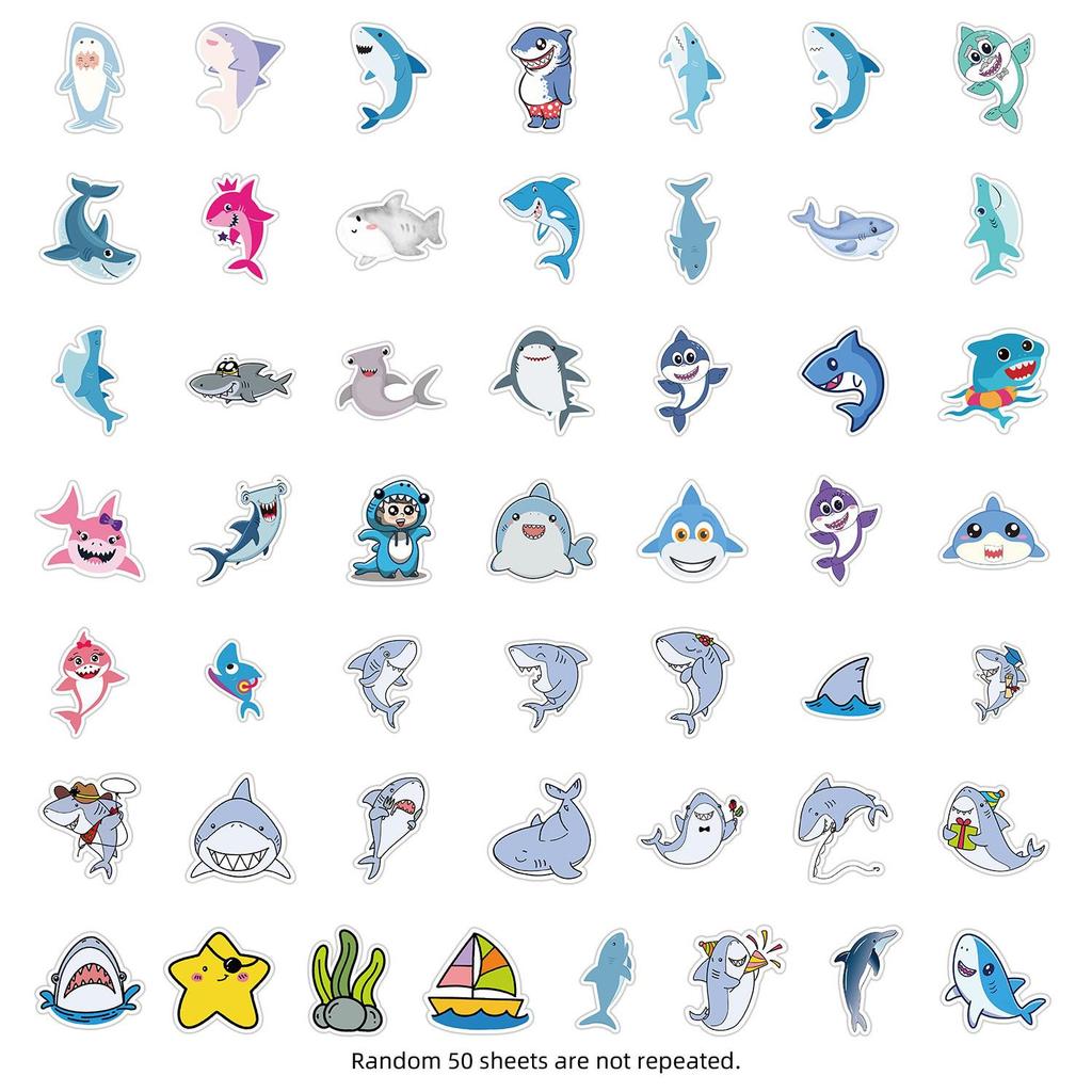 50PCS Cute Marine Life Waterproof Stickers for Water Bottles, Computers, & DIY Stationery