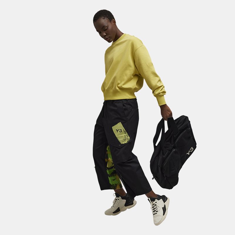 Y-3 Simple Short Hooded Sweatshirt Women Sweatshirts Yellow IP7679