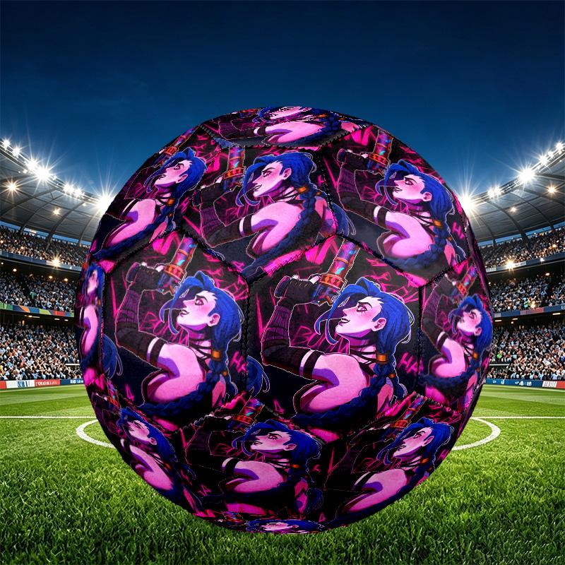 Jinx Print Size 5 Soccer Ball, PU Wear Resistant Football for Match Training and Daily Practice, Birthday Gift for Soccer Fans