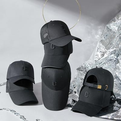 Trendy Hip-hop Cap New Black Embroidered Letters Sunshade Baseball Cap Men and Women Sunscreen Duck Tongue Cap Sub