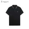 TRIES Men's Color-Block Lapel Short Sleeve Polo Shirt