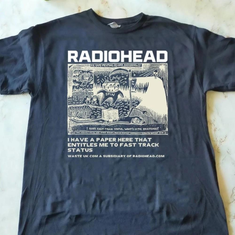 

Вінтажна футболка Radiohead темно-синього кольору репринт подарунок футболка для фанатів Чоловіки Жінки S-5XL Унісекс Футболка XXXXL