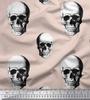 Soimoi Japanischer Krepp-Satinstoff, Horror-Totenkopf, Halloween-Druck, Meterware, 107 cm