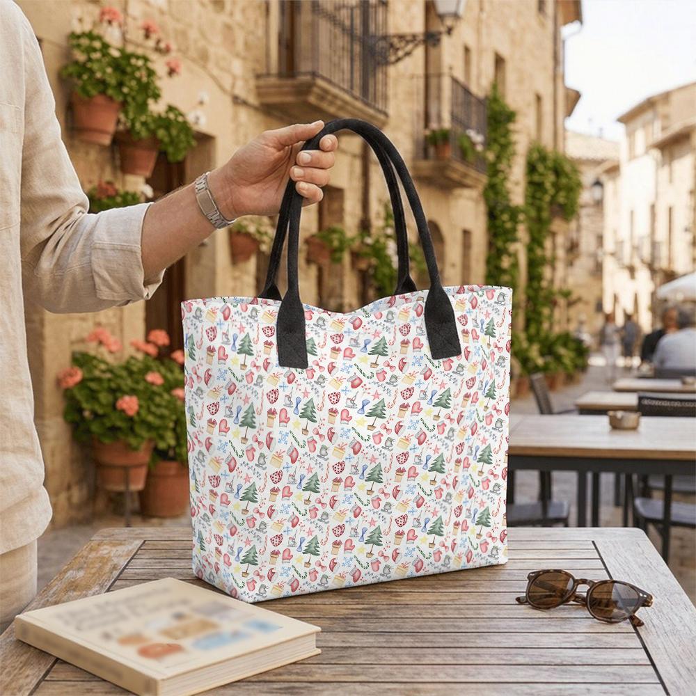 Christmas Printed Casual Canvas Tote Bag