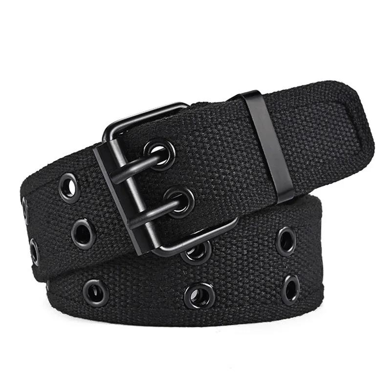 Hot sale  Men's Double Row Needle Buckle Woven Belt Women's Leisure Sports Outdoor Work