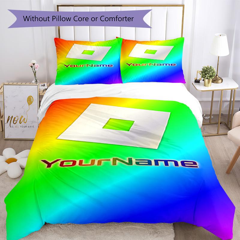 Roblox 194 Customize your name Bedding Set Breathable Duvet Cover with Pillowcases Home Decoration Birthday Gift