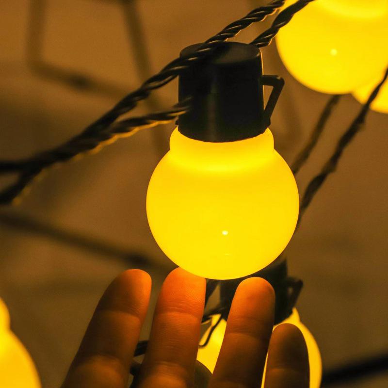LED G50 Battery-Powered Outdoor String Lights for Camping Awnings - Luminous Large Round Bulbs