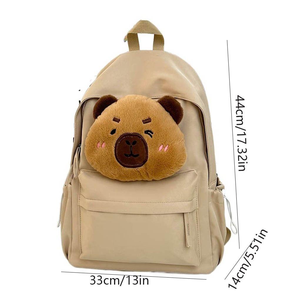 Large Capacity Capybara Backpack Adjustable Shoulder Straps Children Bookbag  Kids