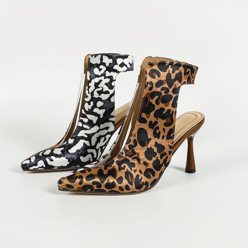 Damenschuhe in Übergröße 2025 Sommer Neu Leopardendruck Spleißen Baotou Schuhe Hochhackige Sandalen Stiefel Schuhe