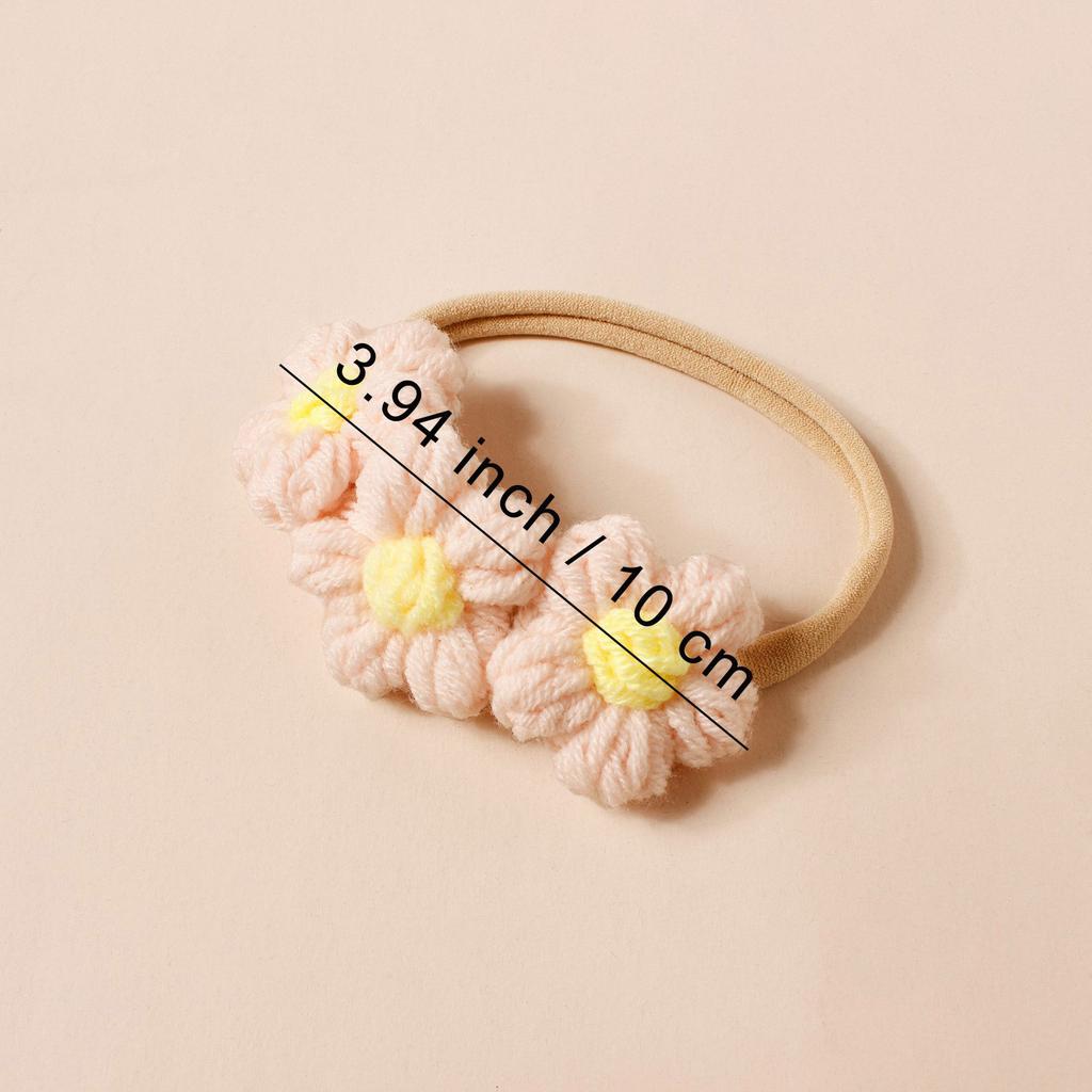 Gestricktes Stirnband mit Blumenanhänger für 100-Tage-Fotografie Weich und sicher Atmungsaktiver Babyschmuck Requisiten für Fotoshootings