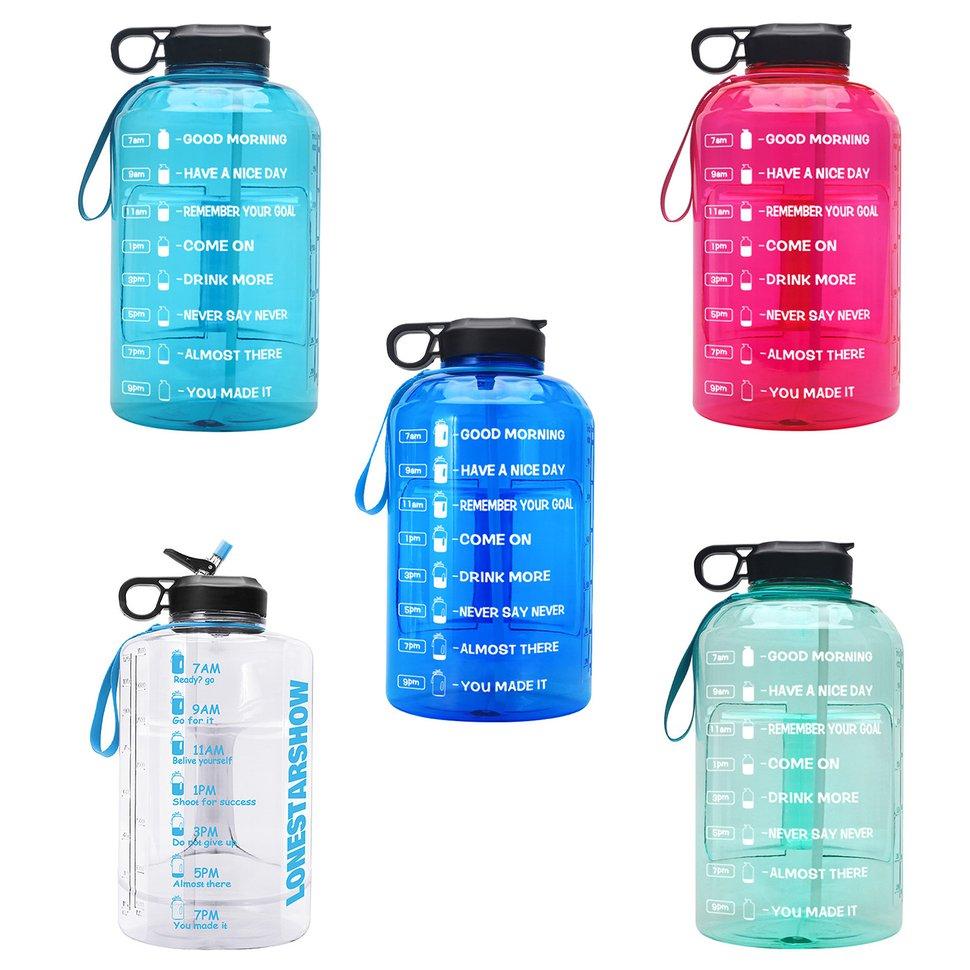 Buy HomrTime 3780ML Lightweight Water Bottle With Straw Clear Plastic