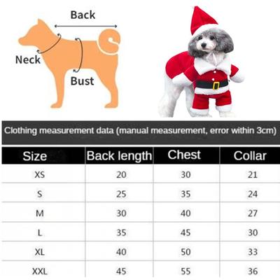 Pet Christmas Clothes Santa Claus Dog Costume Winter Puppy Coat Jacket Suit with Cap Warm Clothing Cosplay For Dogs