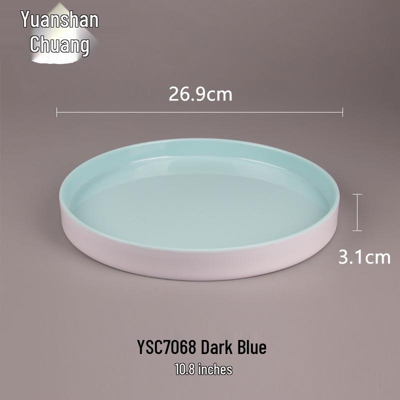 Creative Solid Color Melamine Plate – Faux Porcelain Round Tableware for Home or Hotel Use