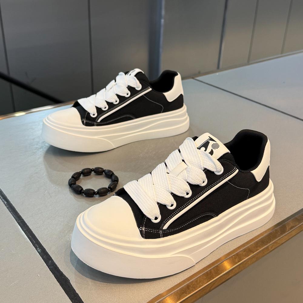 

Cloth breathable ultra-light bottom fashion low-top lace-up heightening casual shoes spring and summer new youth trendy shoes men s shoes 39 чорний