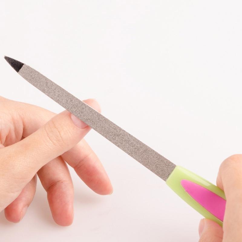 Double Sided Nail Art Buffers Stainless Steel Nail File Manicure Tools Manicure Files for Salon and Homes Easy to Use