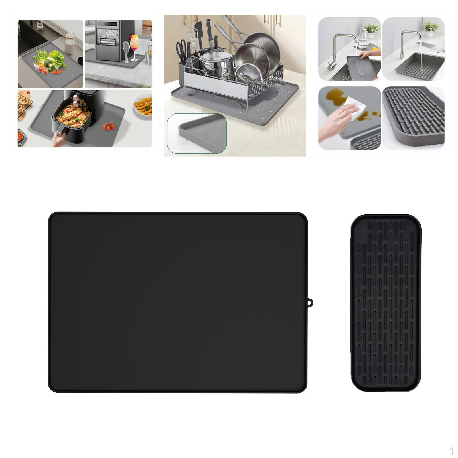

Silicone Coffee Mat Kitchen Gadget Heat Resistant Removable Dish Mats for Countertop чёрный