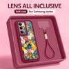 INS Watercolor Floral Hand Strap Case For Samsung S26 S25 Ultra S24 FE S23 Plus S22 S21 A15 A16 A17 A35 A36 A37 A54 A55 A56 A57 5G Bumper Cover