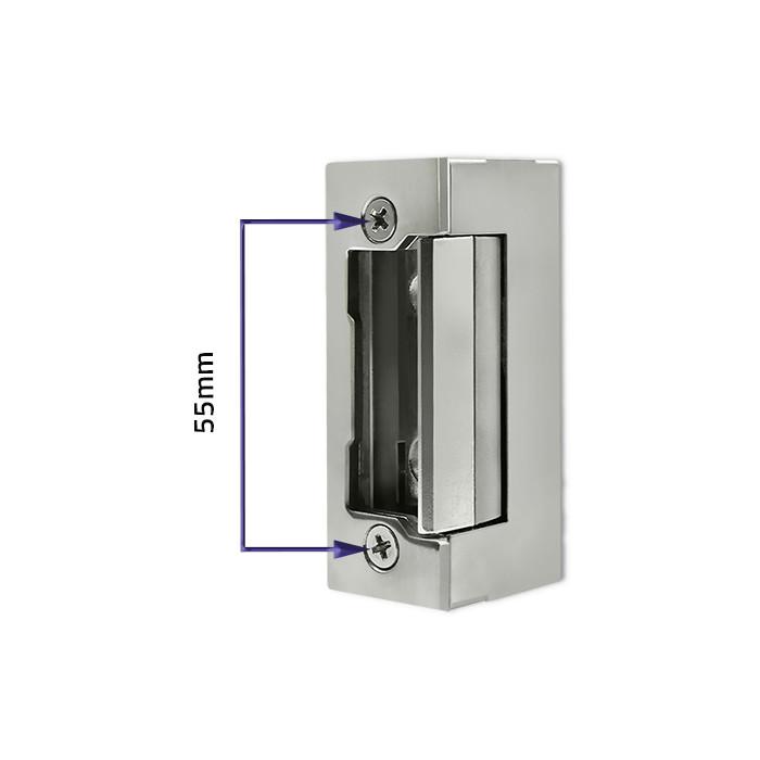 Qoltec Symmetrical Electric Strike with Memory and Lock | 12V | Stainless Steel