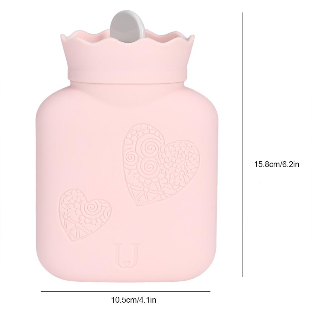 Soft Silicone Hot Water Bottle Mini Fillable Hand Warmer Knitted Leakproof Hot Water Bag Hand Warming