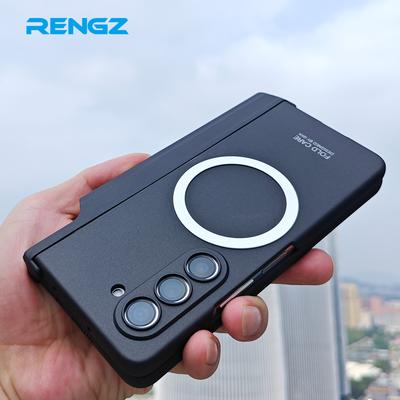 Magsafe Magnetic Hinge Pen Holder Stand Case For Samsung Galaxy Z Fold 6 5 4 3 With Screen Protector Film Cover For Fold6 Fold5