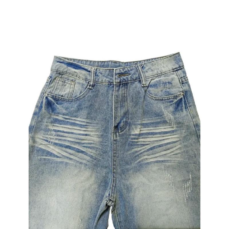 Y2K Retro Baggy Jeans Women Vintage Streetwear Oversized Denim Pants Skinny Hippie Straight Wide Leg Trousers Korean Style