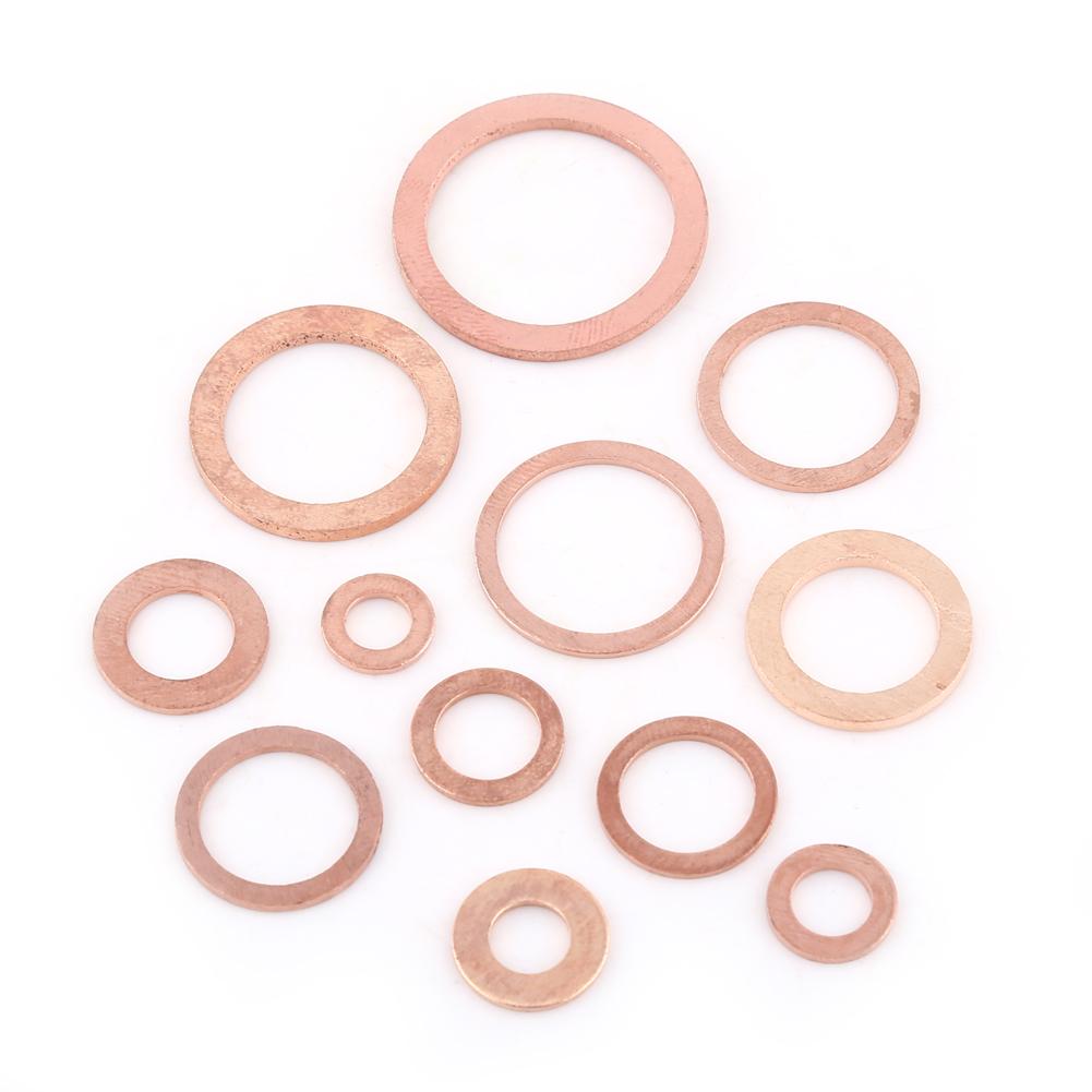 280pcs 12 Sizes Copper Flat Washer Plain Washers With Box Fitting for Screws Bolts Fasteners