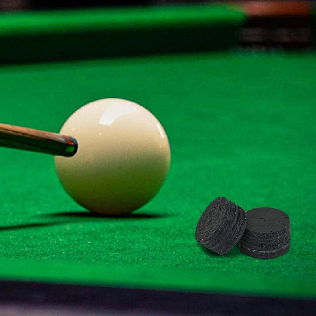2Pcs Pool Cue Tips with Cattlehide Leather Diameter 14mm Height 8mm