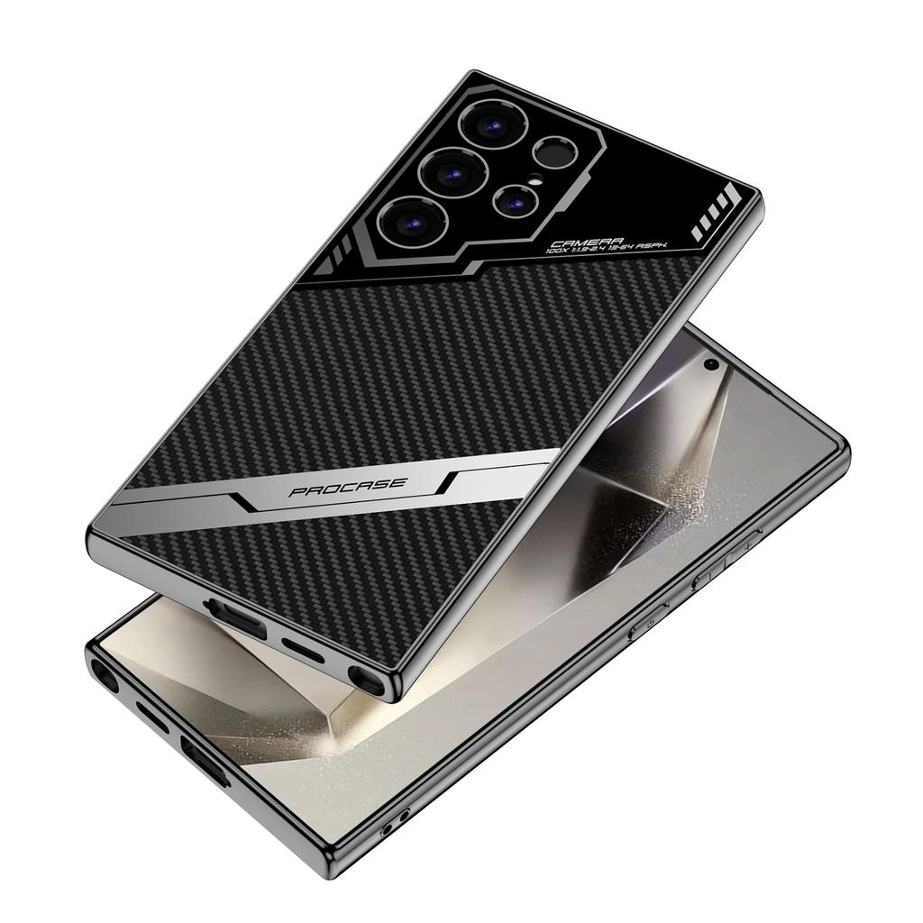 Original Leather Shockproof Phone Cover For Samsung Galaxy S23 S24 S25 Ultra 5G Luxury Hard PC S24Ultra S25Ultra Protection Case