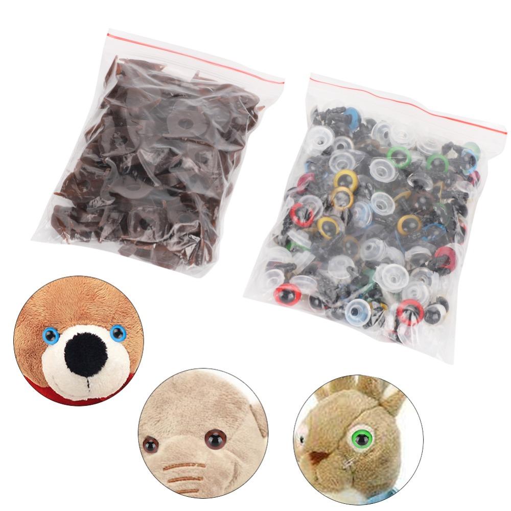 100pcs With Washer Plastic Safety Eyes Mix Color Puppet Toy Eyes Craft Eyes Animal Dolls