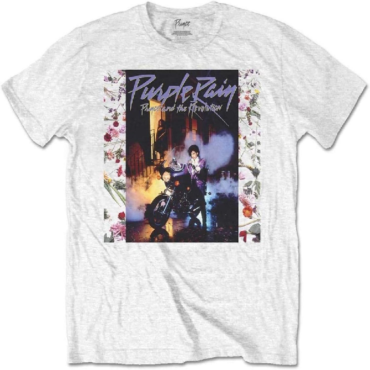Prince Men s Purple Rain Album Slim Fit T-Shirt Large White S