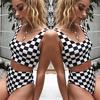 Chess Checkered Bikinis Women High Waist Bathing Suit Women Push Up Swimwear Female Swimsuit