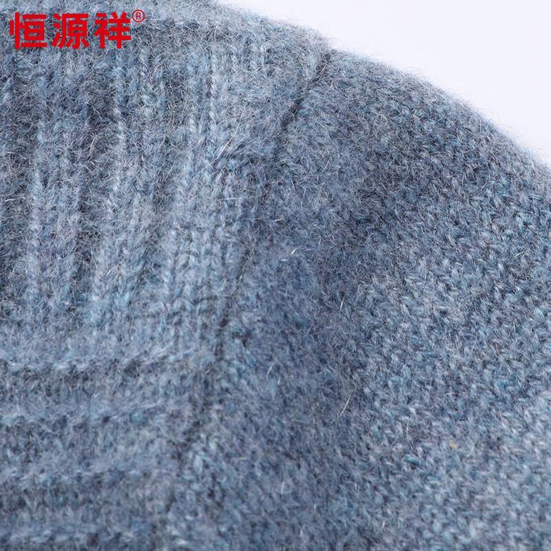 Hengyuanxiang Men's 100% Cashmere Crew Neck Thermal Sweater