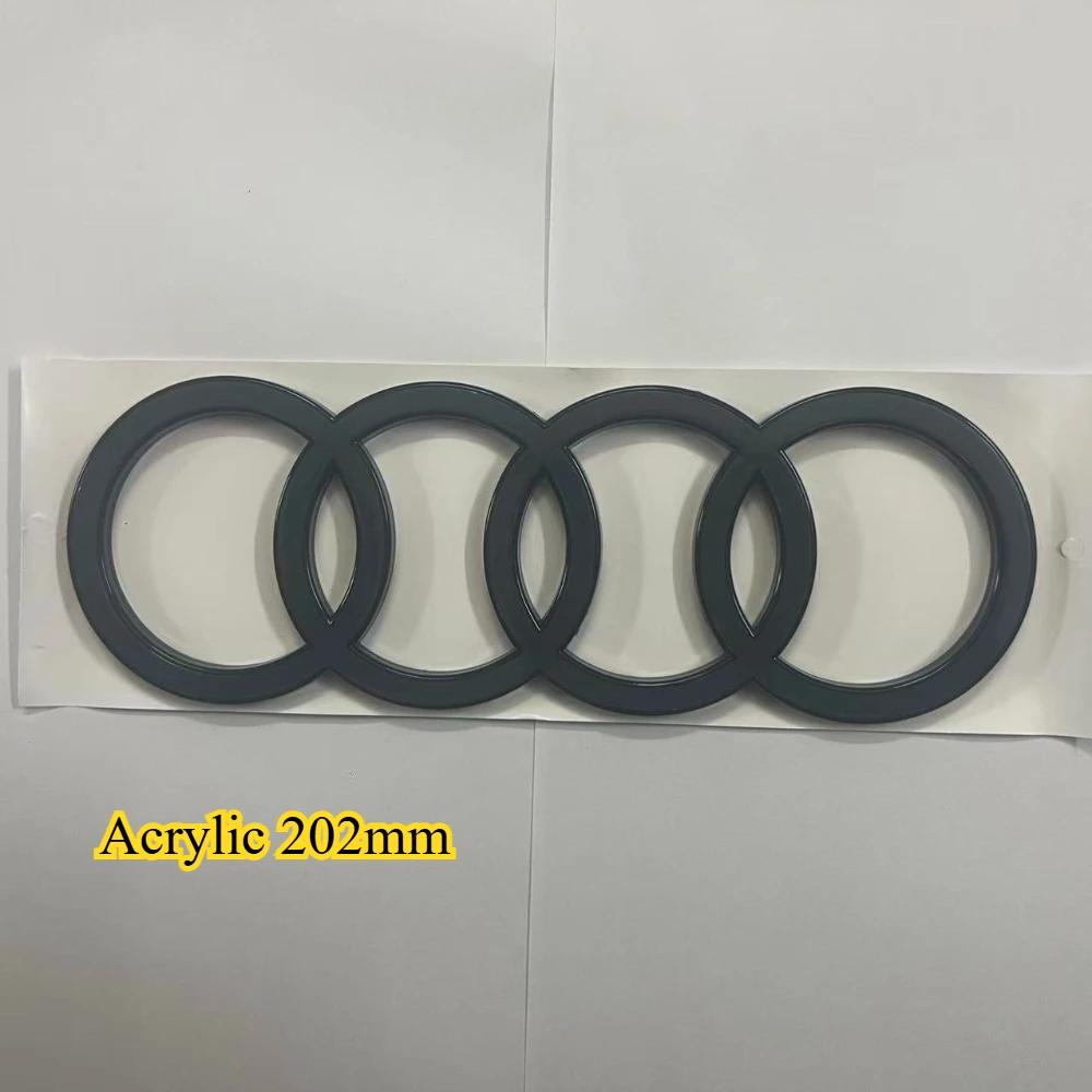 1 ks 4kroužkový Akrylový 202mm Znak personalizovaný originální tovární Samolepka Znak kufru auta Samolepky Pro Audi A3 A4 A8 Q2 Q3 Q5 Q8 S4 S6