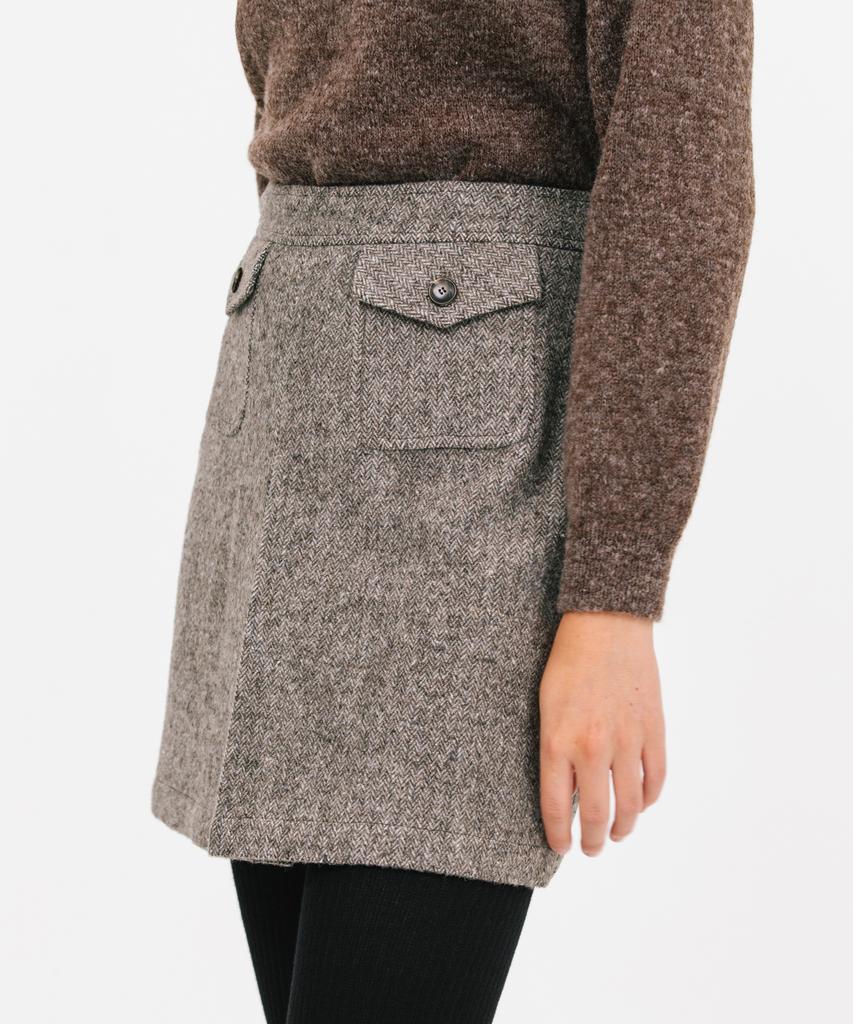 Jun By Jun K Pocket Wool Short Skirt_Gray