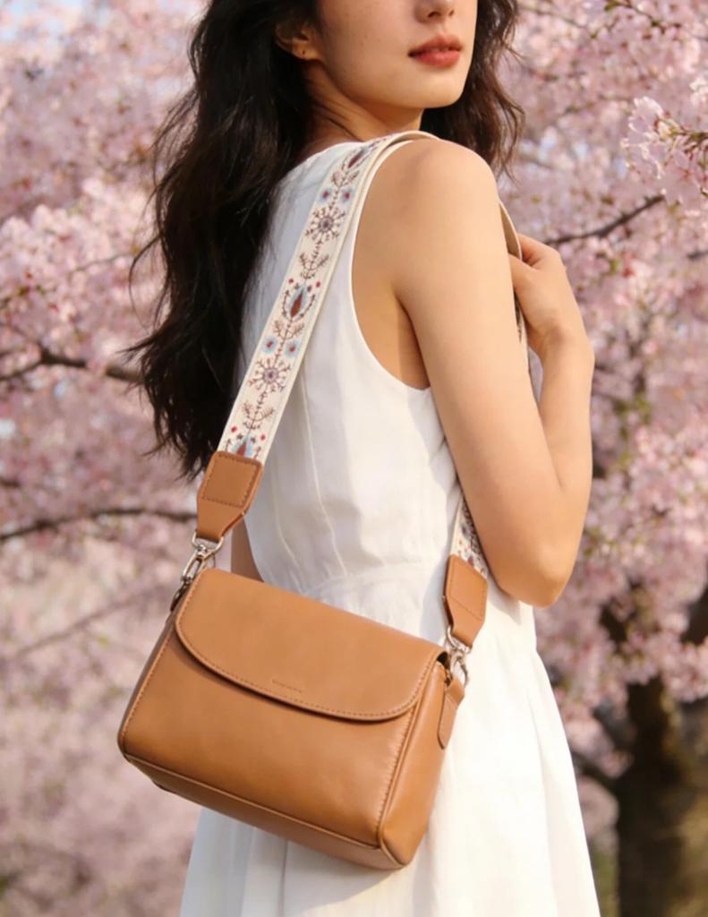 Cosylive Wide Bag Strap, Replacement Shoulder Strap, PU Leather Decor, Adjustable, 38mm Wide, Women's, Shoulder or Crossbody, Available in Multiple