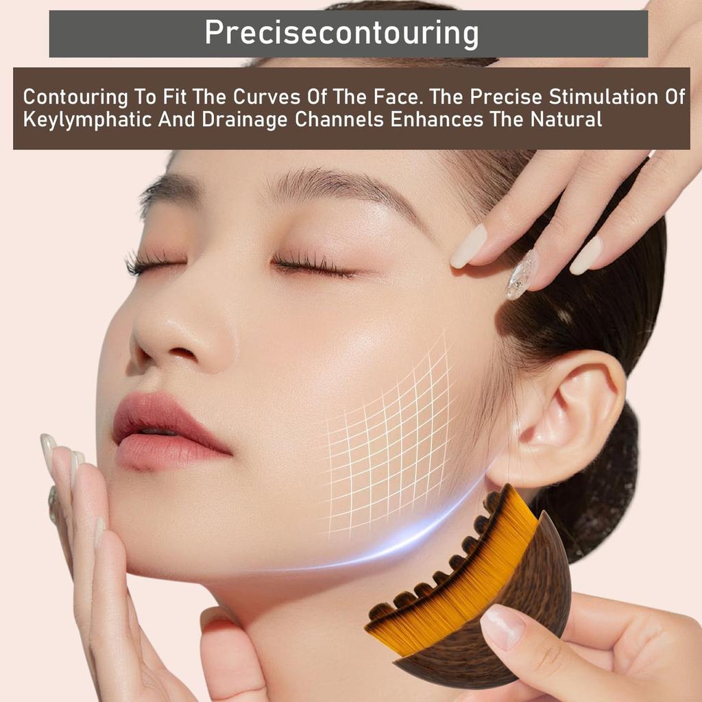 Lymfatický konturovací štětec na obličej, Lymfatický štětec na suché kartáčování pro drenáž, Navržený pro obličej dostatečně jemný, Přesně přiléhá k pokožce a zmírňuje únavu