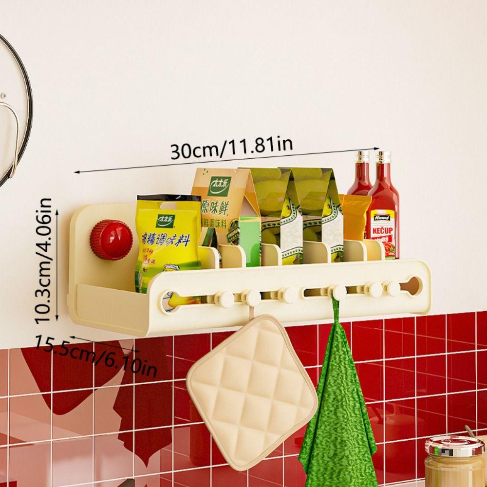 Adjustable Divider Wall Mounted Spice Organizer Hanging Bathroom Stand Condiment