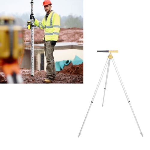 Pole Total Station Tripod Stand, Surveying Prism Pole Tripod, Aluminum Prism Pole Tripod for GPS Leveling Staff Total Station Surveying Equipment, 75-
