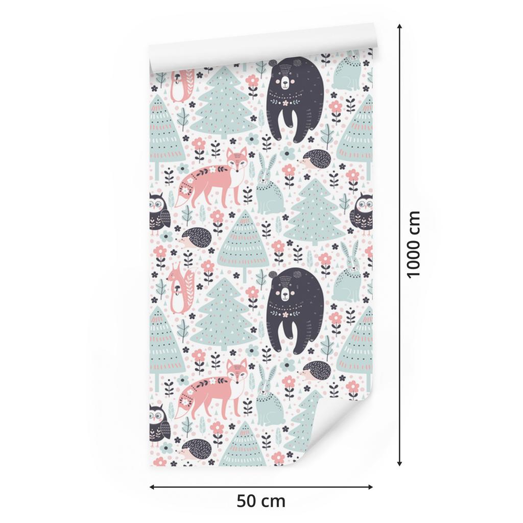 Forest Animals Wallpaper for Living Room and Bedroom 50x1000