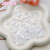 100 Pcs Nail Art Decorations Clear Transparent Bow Colorful Ice Transparent Resin Rhinestones For DIY Manicure Phone Case And Craft Decoration