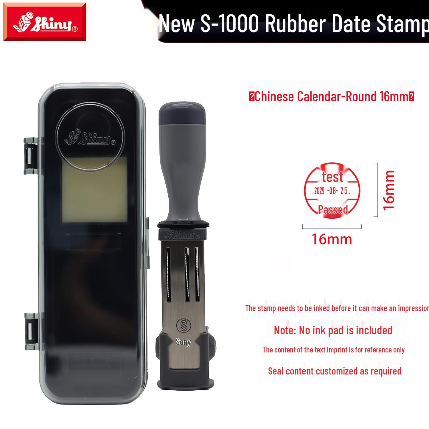 

Adjustable Date & Custom Name Rubber Stamp - Shiny Dial, Personalized & Handmade Engraving